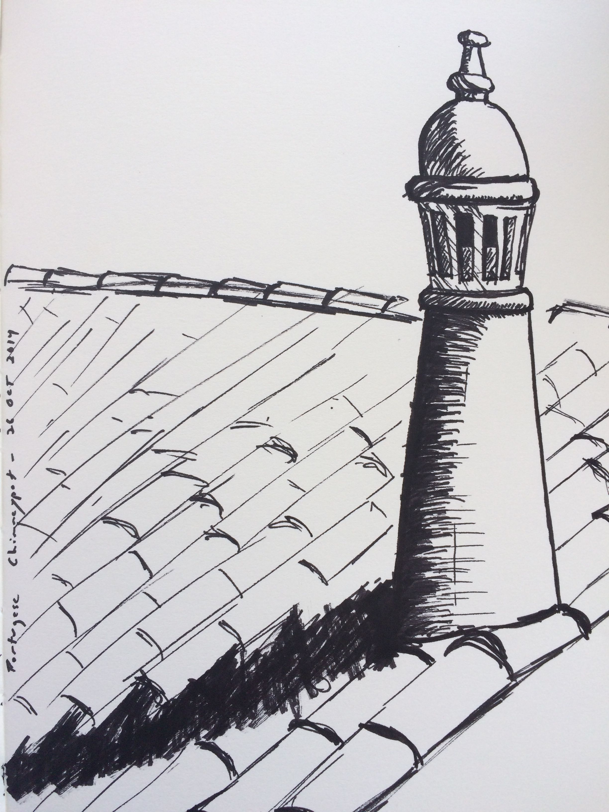 Drawing of a Portugese chimney